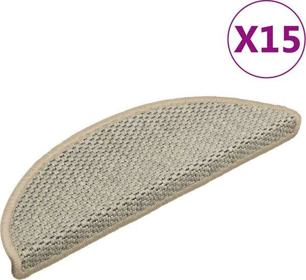 VidaXL Samolepicí nášlapy na schody vzhled 15 ks [326864] Barva: šedá a béžová, Velikost: 56 x 17 x 3 cm