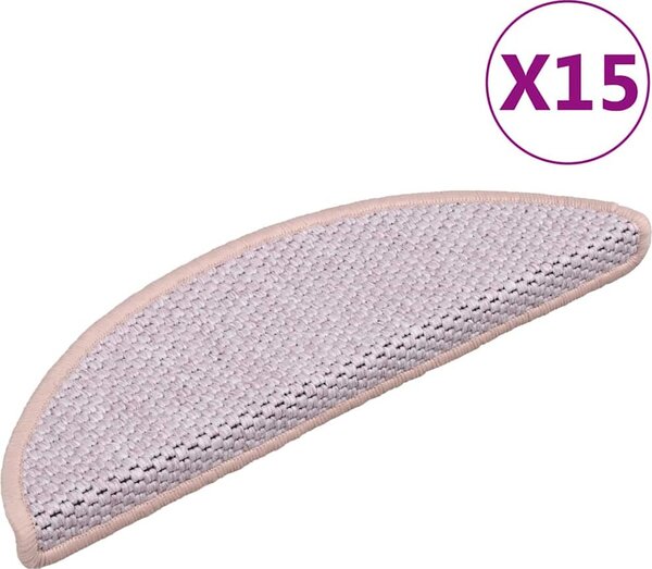 VidaXL Samolepicí nášlapy na schody vzhled 15 ks [326864] Barva: šedá a béžová, Velikost: 56 x 17 x 3 cm
