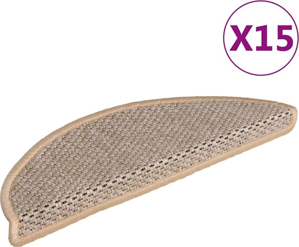 VidaXL Samolepicí nášlapy na schody vzhled 15 ks [326864] Barva: šedá a béžová, Velikost: 56 x 17 x 3 cm