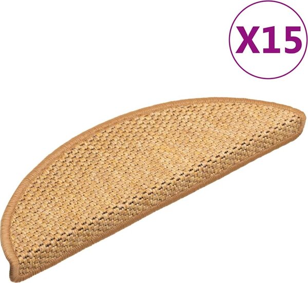 VidaXL Samolepicí nášlapy na schody vzhled 15 ks [326864] Barva: šedá a béžová, Velikost: 56 x 17 x 3 cm