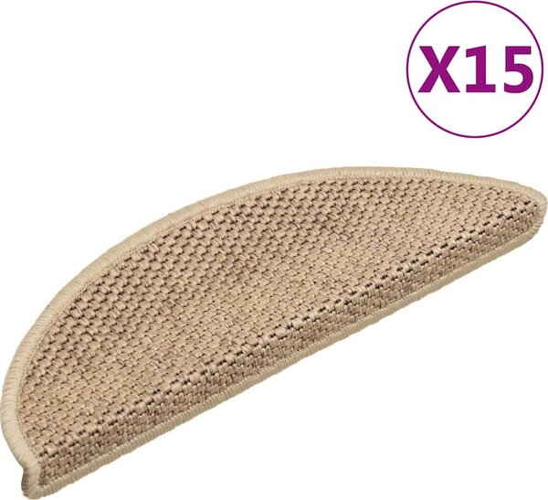 VidaXL Samolepicí nášlapy na schody vzhled 15 ks [326864] Barva: šedá a béžová, Velikost: 56 x 17 x 3 cm