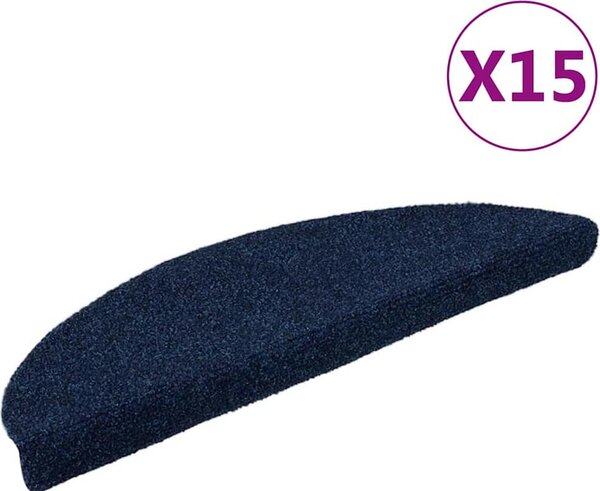 VidaXL Schodové rohože samolepicí 15 ks půlkulaté [132692] Barva: světle hnědá, Velikost: 56 x 17 x 3 cm
