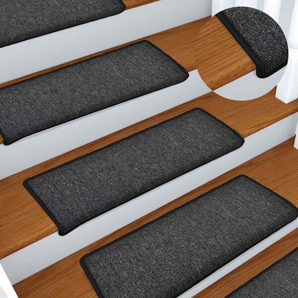 VidaXL Schodové rohože 15 ks 65 x 21 x 4 cm s obdélníkovým okrajem [326194] Barva: světle hnědá