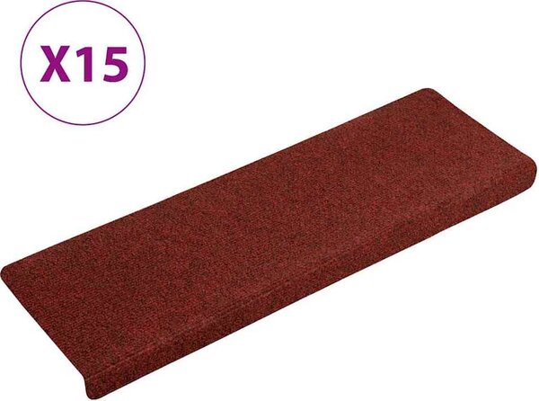 VidaXL Schodové rohože samolepicí 15 ks 65 x 21 x 4 cm s obdélníkovým okrajem [134563] Barva: světle hnědá
