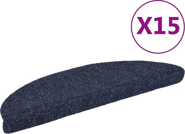 VidaXL Schodové rohože samolepicí 15 ks půlkulaté [132692] Barva: světle hnědá, Velikost: 56 x 17 x 3 cm