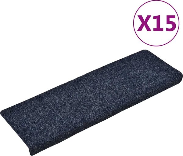 VidaXL Schodové rohože samolepicí 15 ks 65 x 21 x 4 cm s obdélníkovým okrajem [134563] Barva: světle hnědá