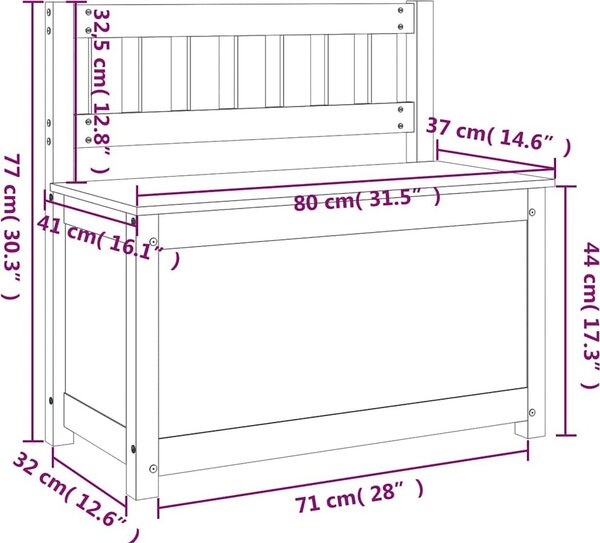 VidaXL Lavice masivní borové dřevo [823552] Barva: Přírodní, Velikost: 110 x 41 x 76.5 cm
