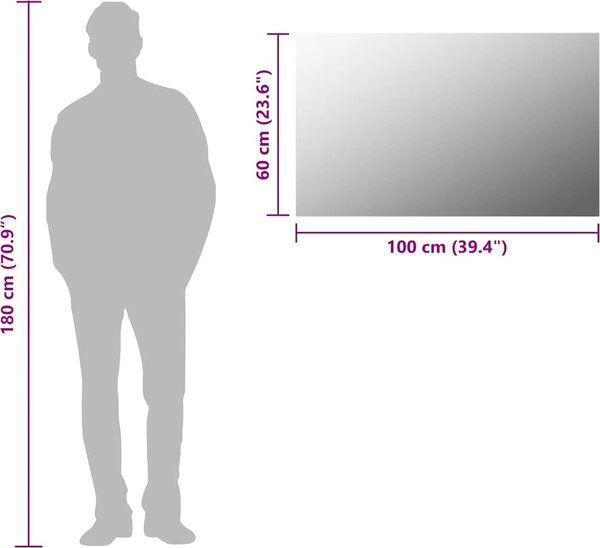 VidaXL Nástěnné zrcadlo sklo obdélníkové [283647] Velikost: Φ 50 cm
