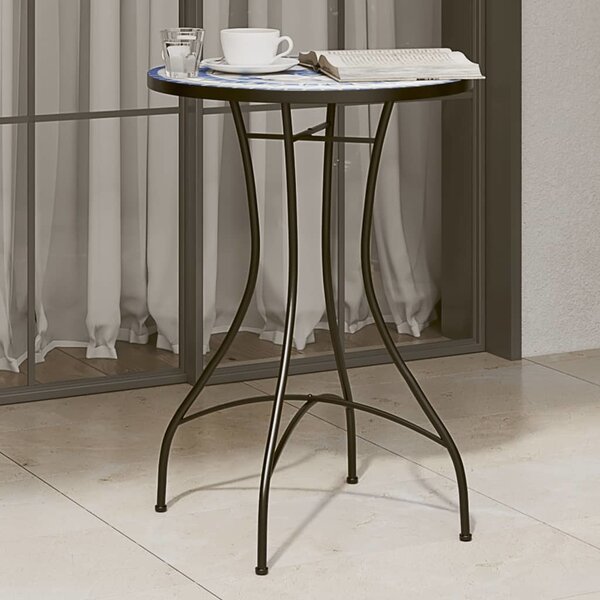 VidaXL Mozaikový bistro stolek Ø keramika [4003399] Barva: Modrá, Velikost: 60 x 70 cm