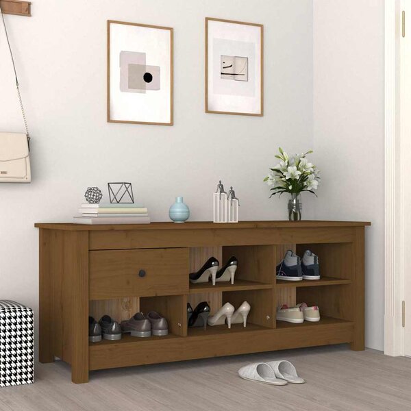 VidaXL Botník 110 x 38 x 45,5 cm masivní borovice [814594] Barva: Přírodní