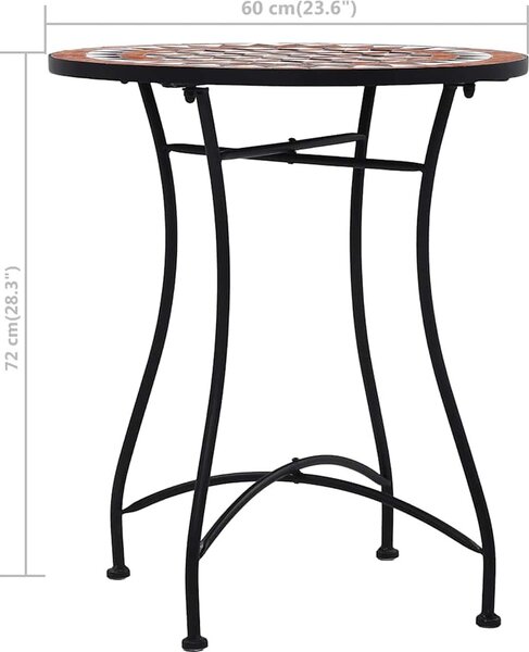 VidaXL Mozaikový bistro stolek 60 cm keramika [46713] Barva: Oranžovo-šedá