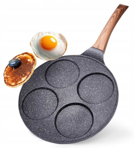 Pánev na vejce a lívance Vilde Black&Wood 26 cm granitová