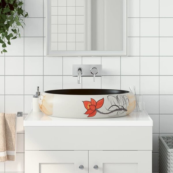VidaXL Umyvadlo na desku oválné keramika [155093] Barva: Hnědá, Velikost: 59 x 40 x 15 cm