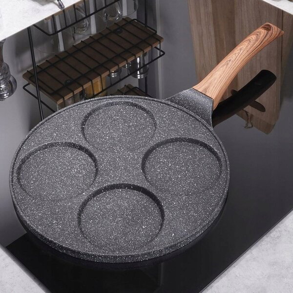 Pánev na vejce a lívance Vilde Black&Wood 26 cm granitová