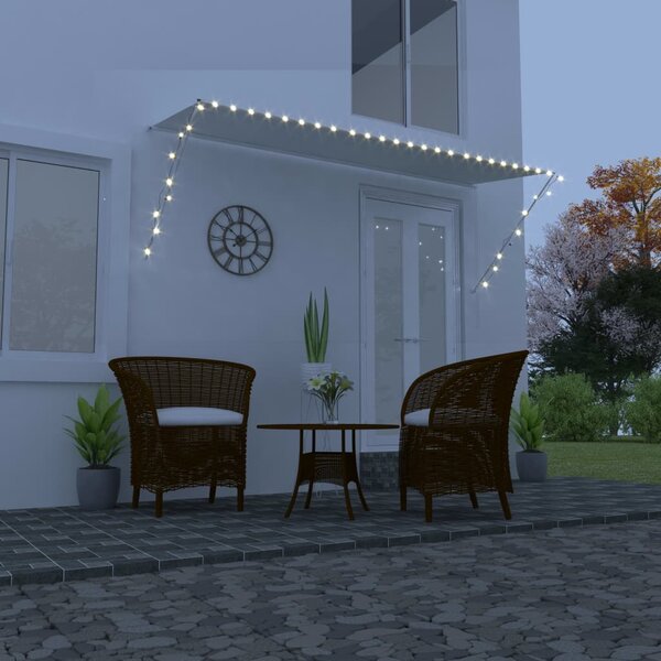 Zatahovací markýza s LED světlem 350 x 150 cm krémová