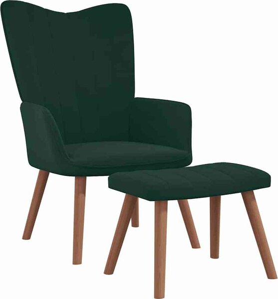 VidaXL Relaxační křeslo se stoličkou samet, výška sedáku od země 40,5 cm [327675] Barva: Růžová