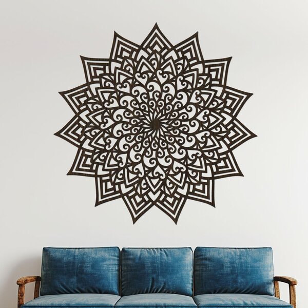 Dřevěná mandala LASKAVOSTI | Rozměry (cm): 40x40 | Zvolte barvu dekoru: Wenge