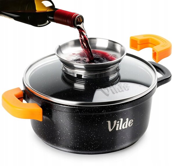 Hrnec z žuly se skleněnou poklicí TERRUNA AROMA 16 cm, 1,2 l /Vilde