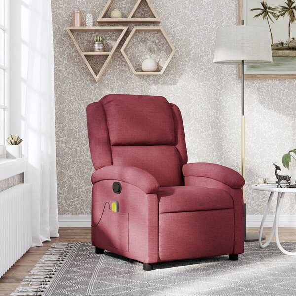 VidaXL Masážní polohovací křeslo textil, rozměry ve vzpřímené poloze 71 x 86,5 x 99,5 cm [371763] Barva: světle šedá