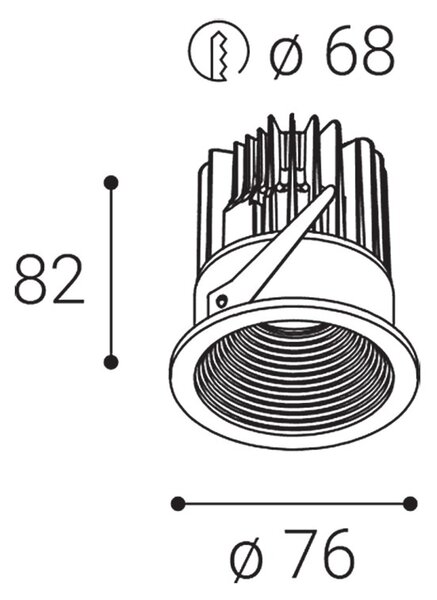 LED2 SPLASH, B 7W 3000K IP54 ZÁPUSTNÉ ČERNÉ 2111033
