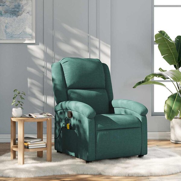 VidaXL Masážní polohovací křeslo textil, rozměry ve vzpřímené poloze 71 x 86,5 x 99,5 cm [371763] Barva: světle šedá