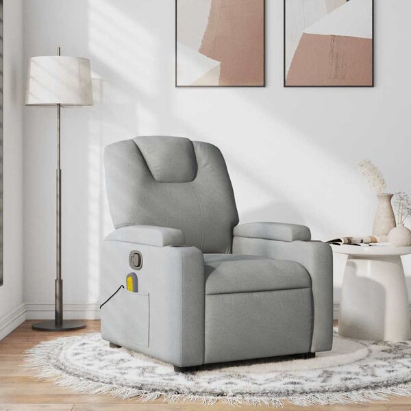 VidaXL Masážní polohovací křeslo textil, rozměry ve vzpřímené poloze 74 x 88 x 97 cm [372383] Barva: Tmavě šedá