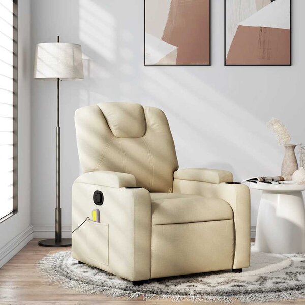 VidaXL Masážní polohovací křeslo textil, rozměry ve vzpřímené poloze 74 x 88 x 97 cm [372383] Barva: Tmavě šedá