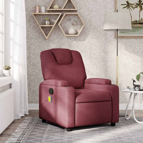 VidaXL Masážní polohovací křeslo textil, rozměry ve vzpřímené poloze 74 x 88 x 97 cm [372383] Barva: Tmavě šedá