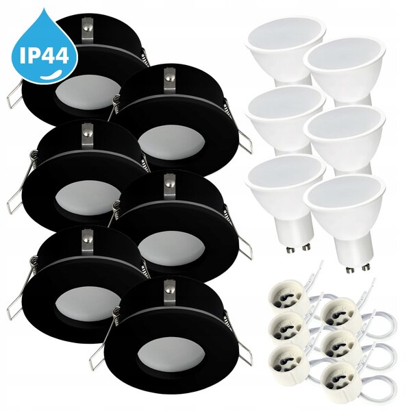 Zápustné svítidlo do koupelny podhledové IP44 + LED žárovka GU10 7W neutrální bílá