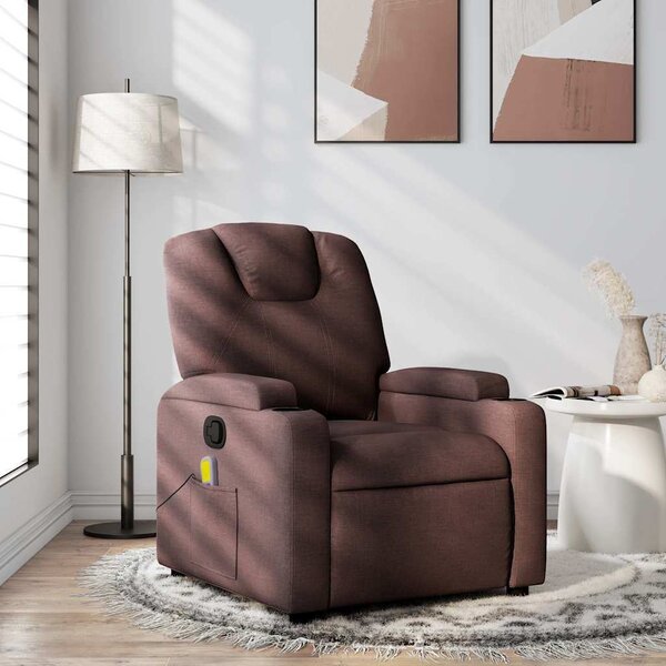 VidaXL Masážní polohovací křeslo textil, rozměry ve vzpřímené poloze 74 x 88 x 97 cm [372383] Barva: Tmavě šedá