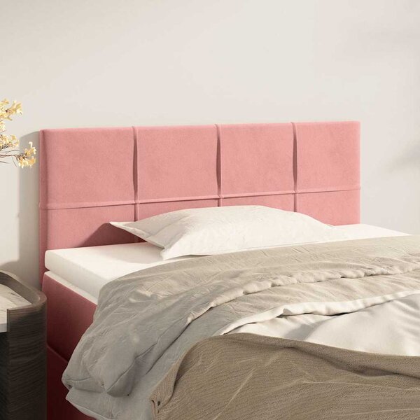 VidaXL Čela postele samet [346045] Barva: světle šedá, Velikost: 90 cm