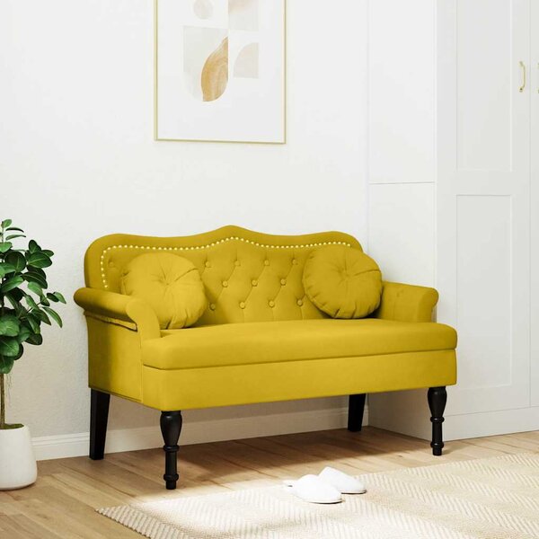 VidaXL Lavice s polštáři 120,5 x 65 x 75 cm samet [372140] Barva: Růžová