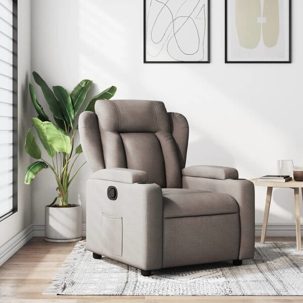 VidaXL Polohovací křeslo textil, výška sedáku od země 42–44 cm [372403] Barva: krémová