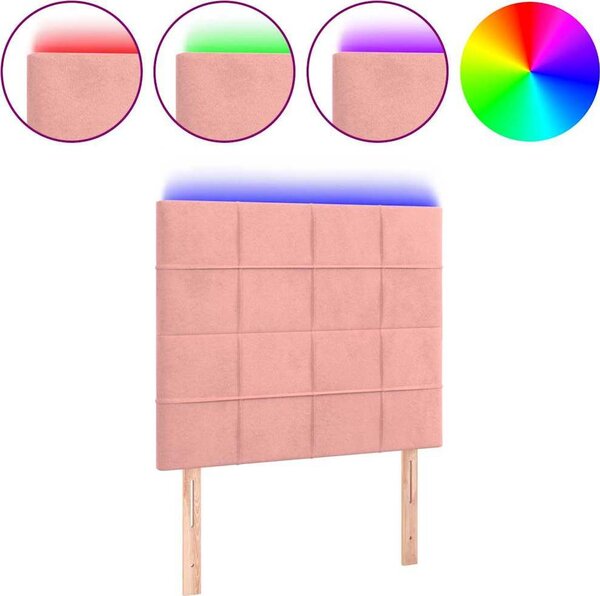 VidaXL Čelo postele s LED samet [3122471] Barva: Tmavě šedá, Velikost: 144 x 5 x 118/128 cm