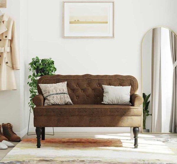 VidaXL Lavice s opěradlem 119,5 x 64,5 x 75 cm samet [372161] Barva: Růžová