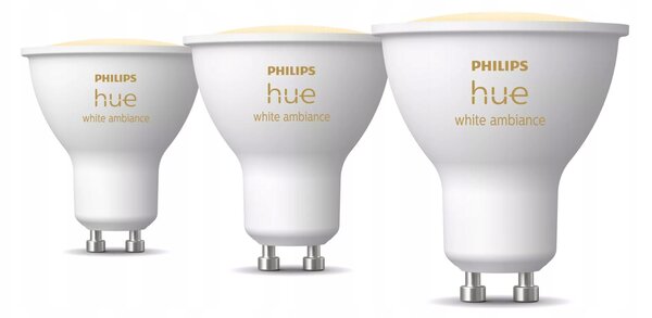 Chytrá LED žárovka Philips Hue White Ambiance GU10 Bluetooth 400 lm 3 kusy