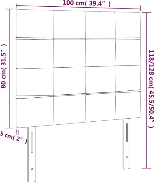 VidaXL Čelo postele s LED samet [3122471] Barva: Tmavě šedá, Velikost: 144 x 5 x 118/128 cm