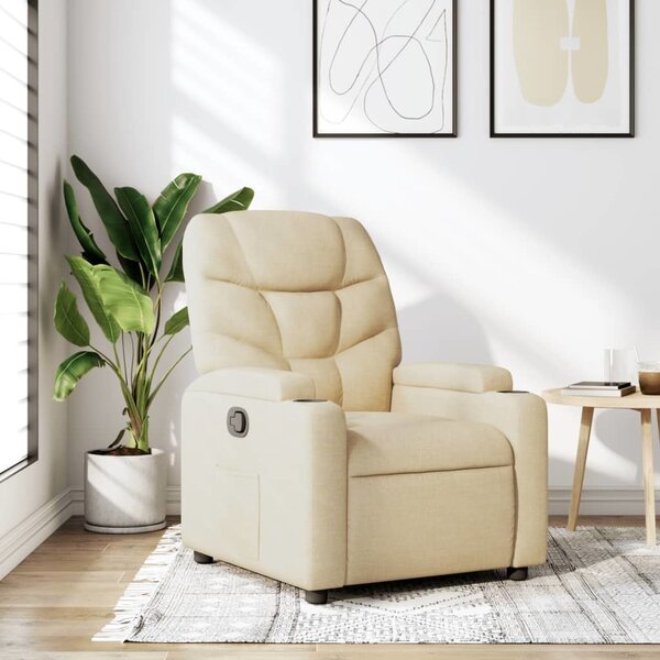 VidaXL Polohovací křeslo textil, výška sedáku od země 42–44 cm [372449] Barva: světle šedá