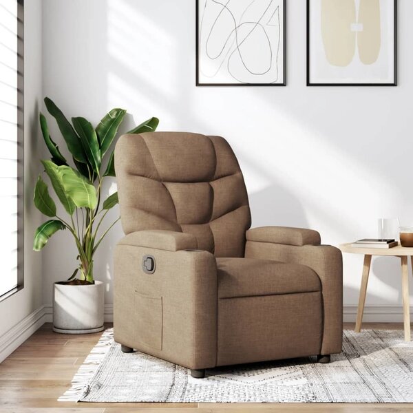 VidaXL Polohovací křeslo textil, výška sedáku od země 42–44 cm [372449] Barva: světle šedá