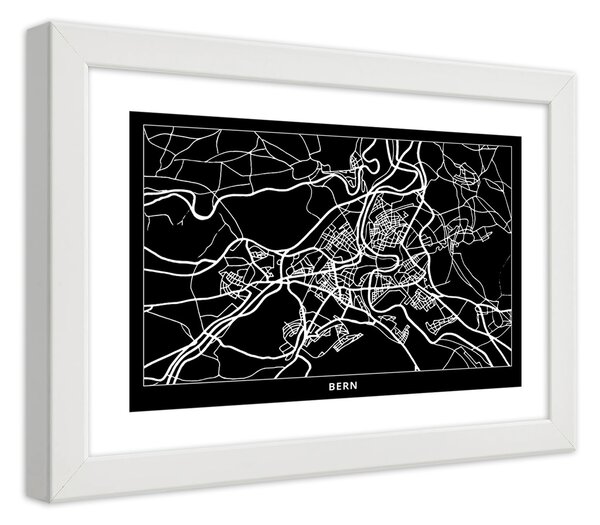 Plakát Plán města Brna Barva rámu: Bílá, Rozměry: 100 x 70 cm