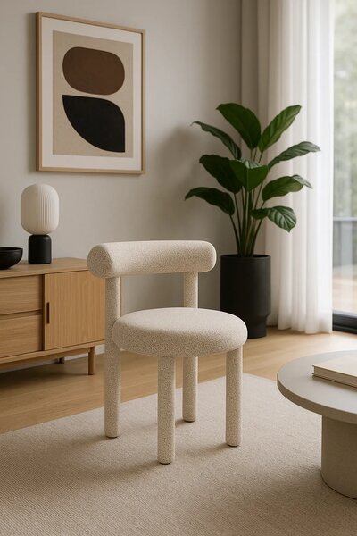 LivinHill Designová čalouněná jídelní židle Leith krémová/barevná