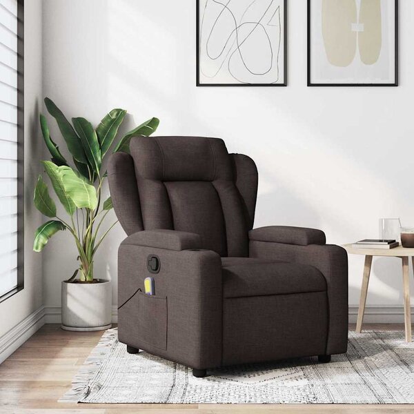 VidaXL Masážní polohovací křeslo textil [372423] Barva: Tmavě šedá