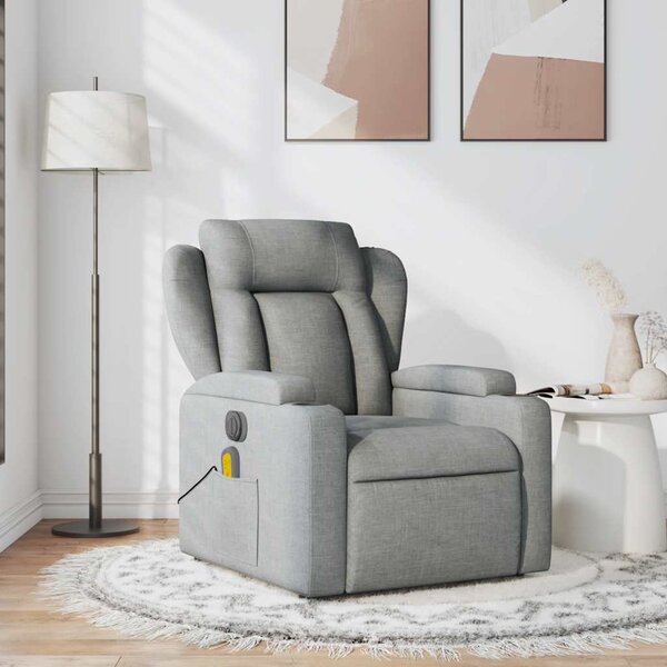 VidaXL Masážní polohovací křeslo textil [372423] Barva: Tmavě šedá