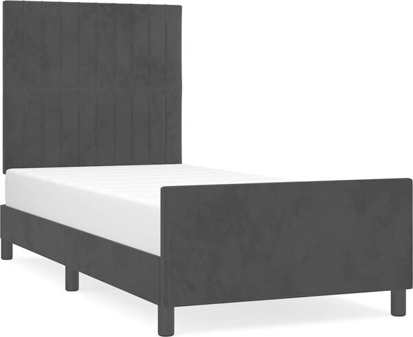 VidaXL Rám postele bez matrací samet [3125863] Barva: Tmavě moddrá, Velikost: 90 x 200 cm (rám 203 x 93 x 118/128 cm)