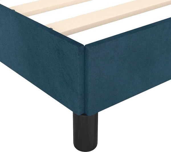 VidaXL Rám postele bez matrací samet, vodorovné pruhy [3125801] Barva: Tmavě zelená, Velikost: 90 x 200 cm (rám 203 x 93 x 118/128 cm)