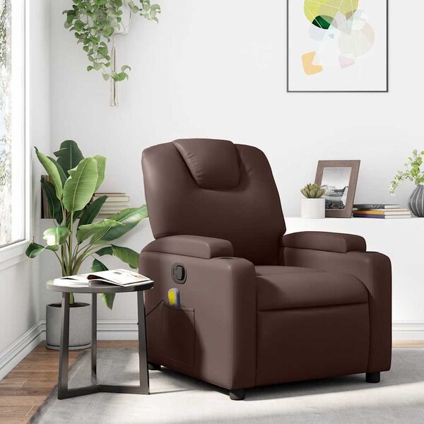 VidaXL Masážní polohovací křeslo umělá kůže, rozměry ve vzpřímené poloze 74 x 88 x 97 cm [372402] Barva: Šedá