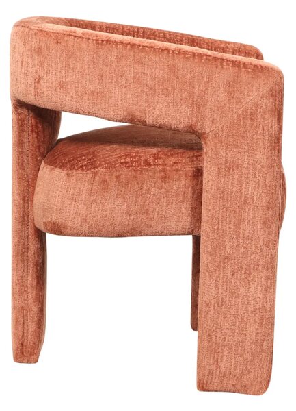 LivinHill Designové čalouněné jídelní křeslo Leith cihlové