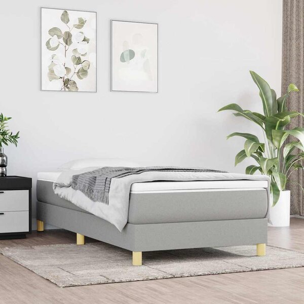VidaXL Rám postele bez matrací textil, 25 cm [3120590] Barva: Černá, Velikost: 90 x 200 cm (rám 203 x 90 x 25 cm)