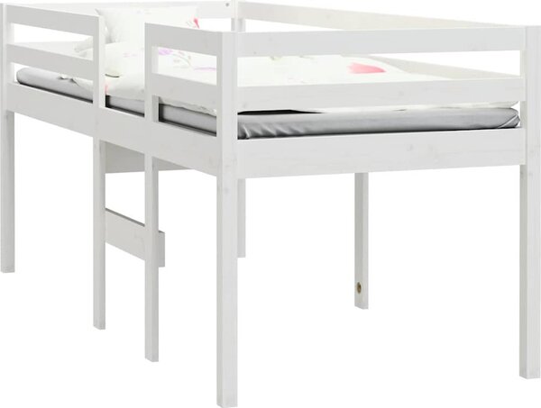 VidaXL Patrová postel masivní borové dřevo [821621] Barva: Bílá, Velikost: 90 x 190 cm