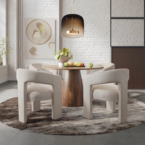 LivinHill Designové čalouněné jídelní křeslo Leith bílé II